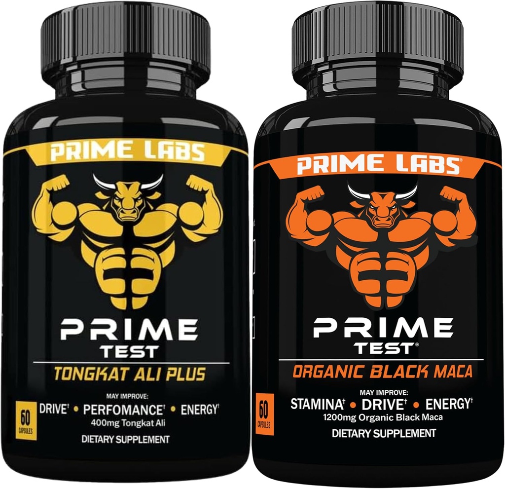 Prime Labs Tongkat Ali Plus (60 ct) + Organik Black Maca Capsules (60 ct)