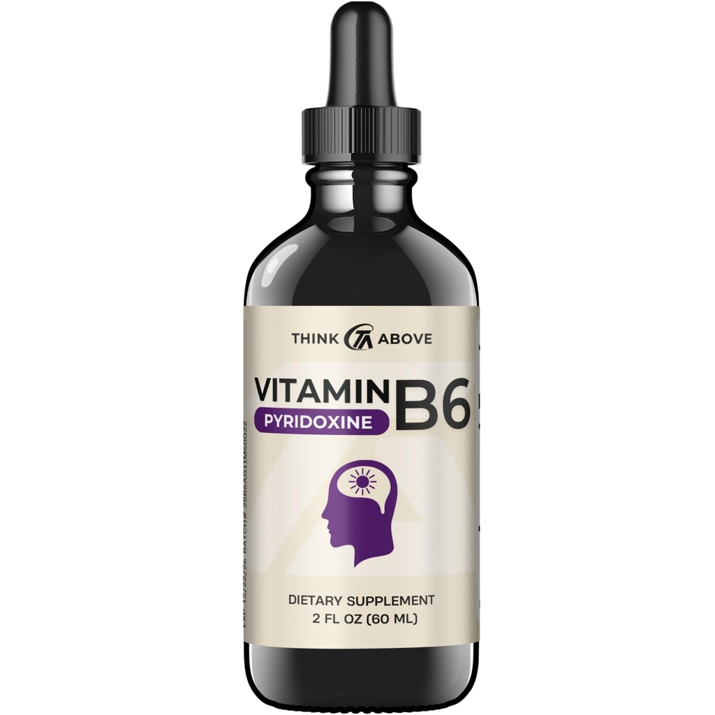 B6 Vitamini - Pyridoksie hcl - Hızlı Absorbing - Beyin Fonksiyonlarını Destekleyin, Immune System, Nervous System ve Mood -% 17 mg 1000 DV - Filler Ücretsiz - 30 Day Supply - (2 oz) Yetişkinler için