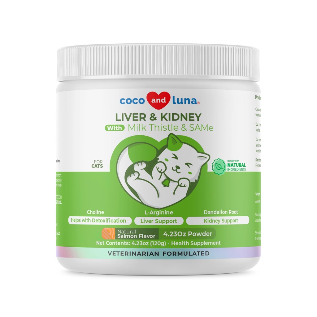 Kediler için Süt Butle - 4oz Toz - Doğal Canlı Tamam - Aynı ve L-Arginine ile - Detox, Hepatik Destek, Canlı Sağlıklı Fonksiyonlar, Kidney Destek