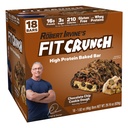 FITCRUNCH Snack Size Protein Bars, 6-Layer Baked Bar, 3g of Sugar & Soft Cake Core (18 Bars, Chocolate Chip Cookie Dough)