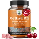 Chewable Vitamin B12 1000 mcg - Bloodated B12 Vegan Vitamin for Brain Support Natural Energy - Bone Health Eye Care and Mood Boost with Hair Skin and Nails Halal Vitamins