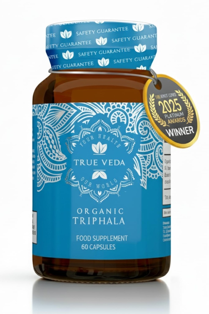 Triphala Capsules – USDA Organik Onay | Vegan Triphala Tabletleri | 100% Doğal Herbal Triphala Guggulu Tamam | Doğal Fırs Potency | Ayurveda | 60 Caps | Trifala Churna