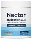 Nectar Sugar Free Electrolytes Toz - Organik Meyveler Şeker veya Calories - Hydration Toz Dehidrasyon Yardımı ve Rehidrasyon - Keto ve Paleo (Strawberry Lemonade 40 Hizmet Tub)