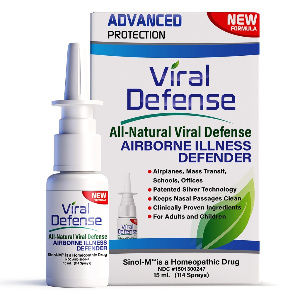 Sinol Viral Defense Iodine Nasal Spray with Colloidal Silver – for Immunity