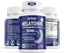Melatonin 50 mg for Yetişkinler - Ekstra Kuvvet 9-in-1 Hızlı Dissolve Sublingual - w/Vitamin D3 & MSM, Relaxing Herbal Mix-Ashwagandha, Lemon Balm, Passionflower,Chamomile,Sugar Free, Vegan 180 hizmet