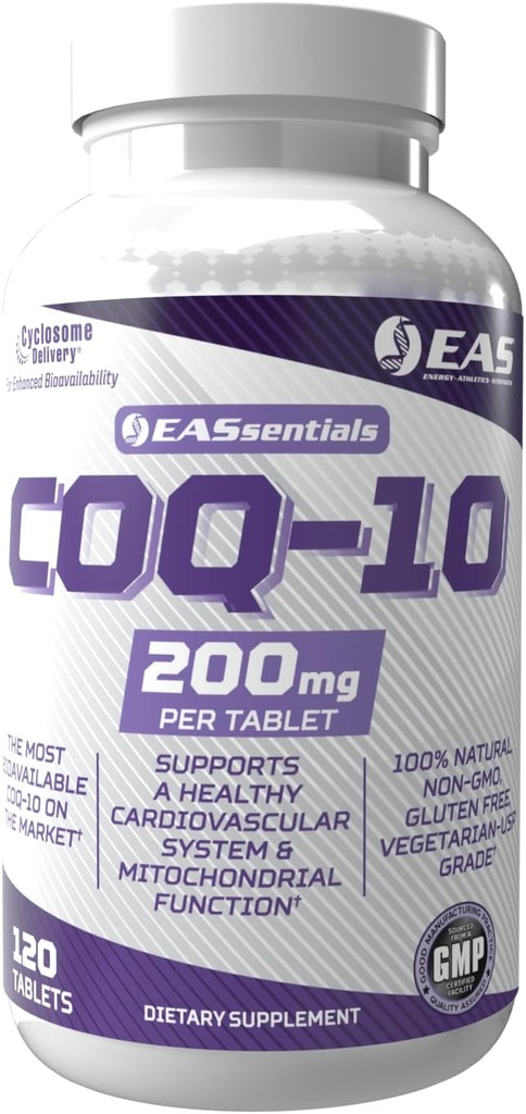 Deneysel ve Uygulamalı Bilimler COQ-10 200 mg | Antioksit Kalp Sağlığı ve Enerji Üretimi | Gluten Ücretsiz, GMO | Cyclosome Delivery ile Daha İyi Aborpsiyon | 120 Tablet