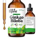 Vahşi & Organik Ginkgo Biloba Ekstralar - Beyin ve Oda Destek - Sıvı Ginkgo Biloba Supplements - Vegan, Sugar & Alkol-Free Herbal Tincture - 4 fl ozz