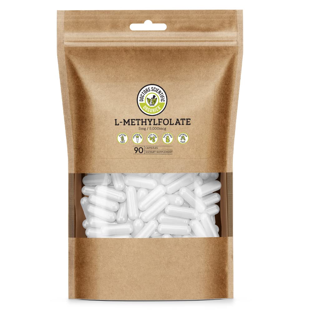 DSO L Methylfolate 5mg (5 MTHF Supplement) - 90 Vegan Capsules (5 mg) - Active L Methyl Folate Supplement for Homocysteine Control - Folic Acid Vitamin - Eco-Friendly Packaging
