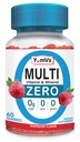 YUM-V'S Multivitamin Zero Gummies Tarafından YumVs | Kadınlar ve Erkekler için Şekersiz Vitaminler Tamam | Kromium, Thiamine ve Magnezyum | Doğal Raspberry Flavor Chewables - 60 Count