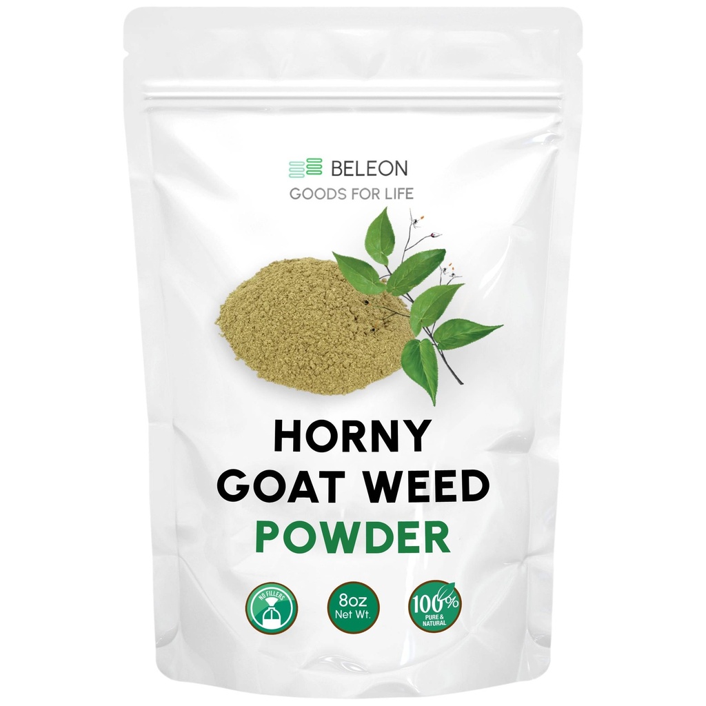 Horny Goat Weed Toz 8 oz - Erkekler ve Kadınlar için Saf Epimedi Toz, Enerji ve Immune Sistem Desteği