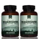 Doğal Rhythm Triple Calm 150 mg - 2 Pack - Magnezyum Glycinate, Malate ve Taurate ile Supplement. Dinlenme ve Rahatlama için Calming Mix - 120 Kont Şişes