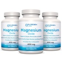 Magnezyum 400 mg [High Potency] Supplement – Oksit Magnezyum for Immune Support, Muscle Recovery, Leg Cramps, Relaxation - 3 Pack | Total 360 Count