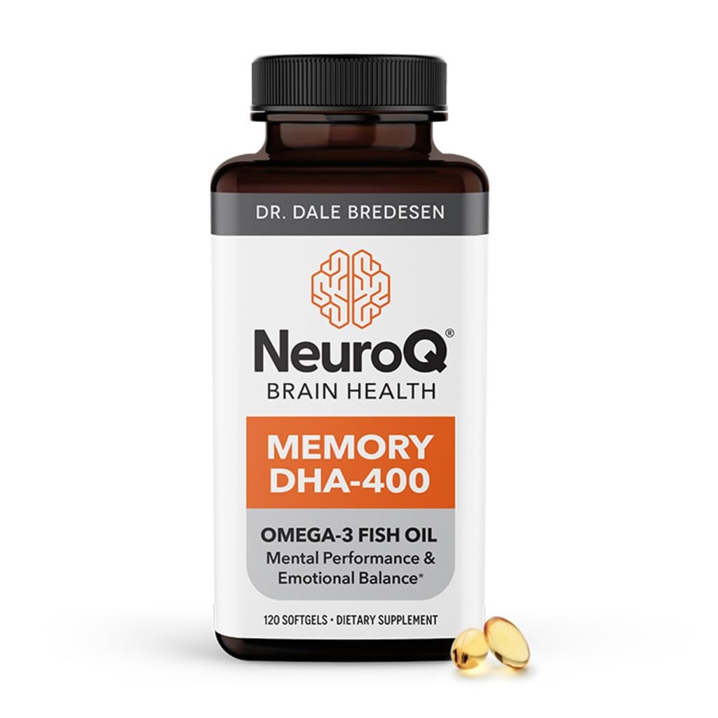 LifeSeasons NeuroQ Memory DHA-400 - Omega-3 Fish Oil Supplement - Mental Performance & Balance - Supports Neuro Brain Health - Protects Against Memory Loss & Improves Focus - 120 Softgels