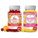Lunakai Vitamin B12 ve Collagen Gummies Sche - 3000 mcg Torchcobalamin Yüksek Absorpsiyon Enerji Gummies - Erkekler ve Kadınlar için Atılma Supplements - 30 Gün Supply