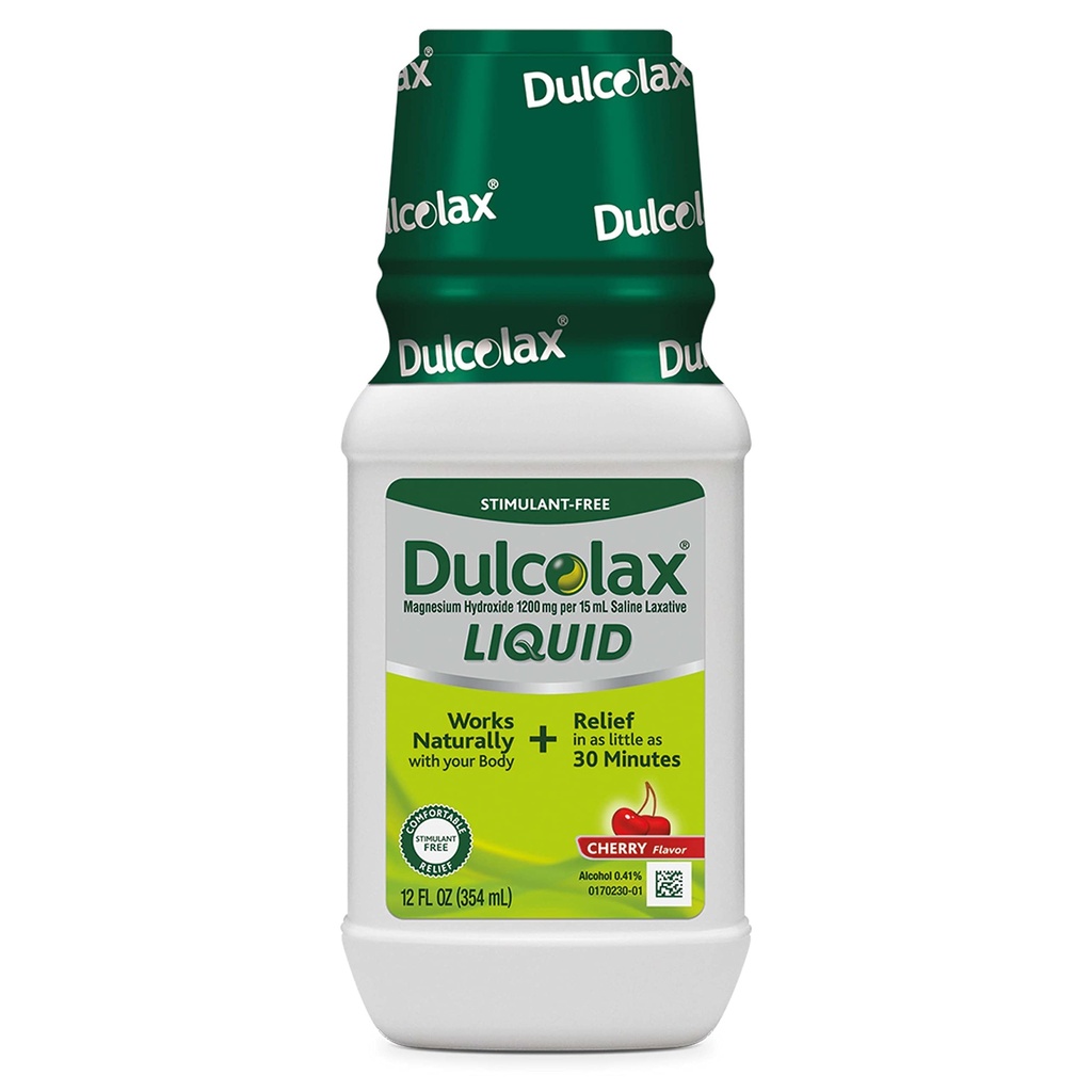 Dulcolax Stool Softener Laxative Gel Capsules (100ct) and Stimulant Free Liquid Laxative, Cherry Flavor (12 oz)