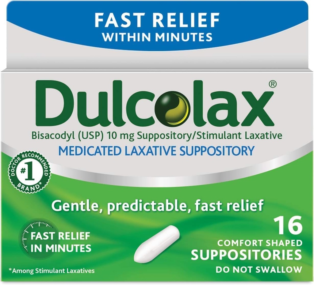 Dulcolax Laxative, 10 mg, Comfort Shaped Suppositories, 16 suppositories
