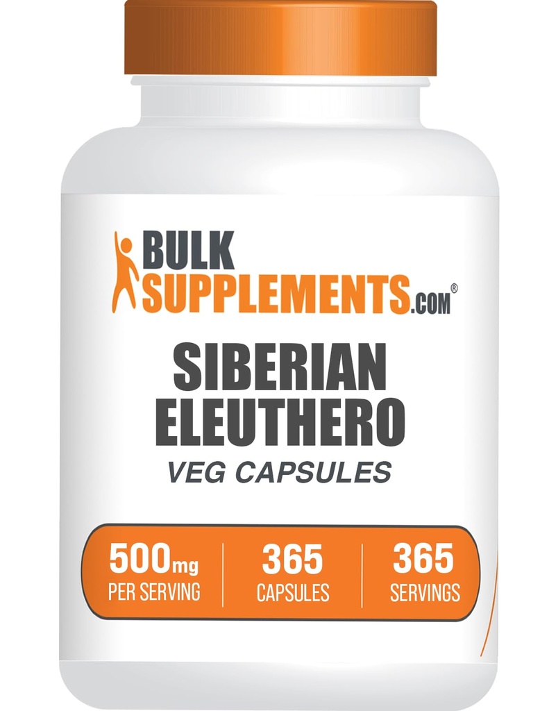 BulkSupplements.com Siberian Ginseng (Eleuthero Root) Capsules - 365 Capsules (Pack of 1)