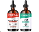 Vimergy All Day Resilience Kit - Organik Sıvı Toplam Immune Mix/Liquid B12 - Beyaz Kan Hücrelerini Artırır, Sağlıklı Kırmızı Kan Hücrelerini Destekler - USDA Organik, Vegan, Paleo, Gluten-Free, Kosher