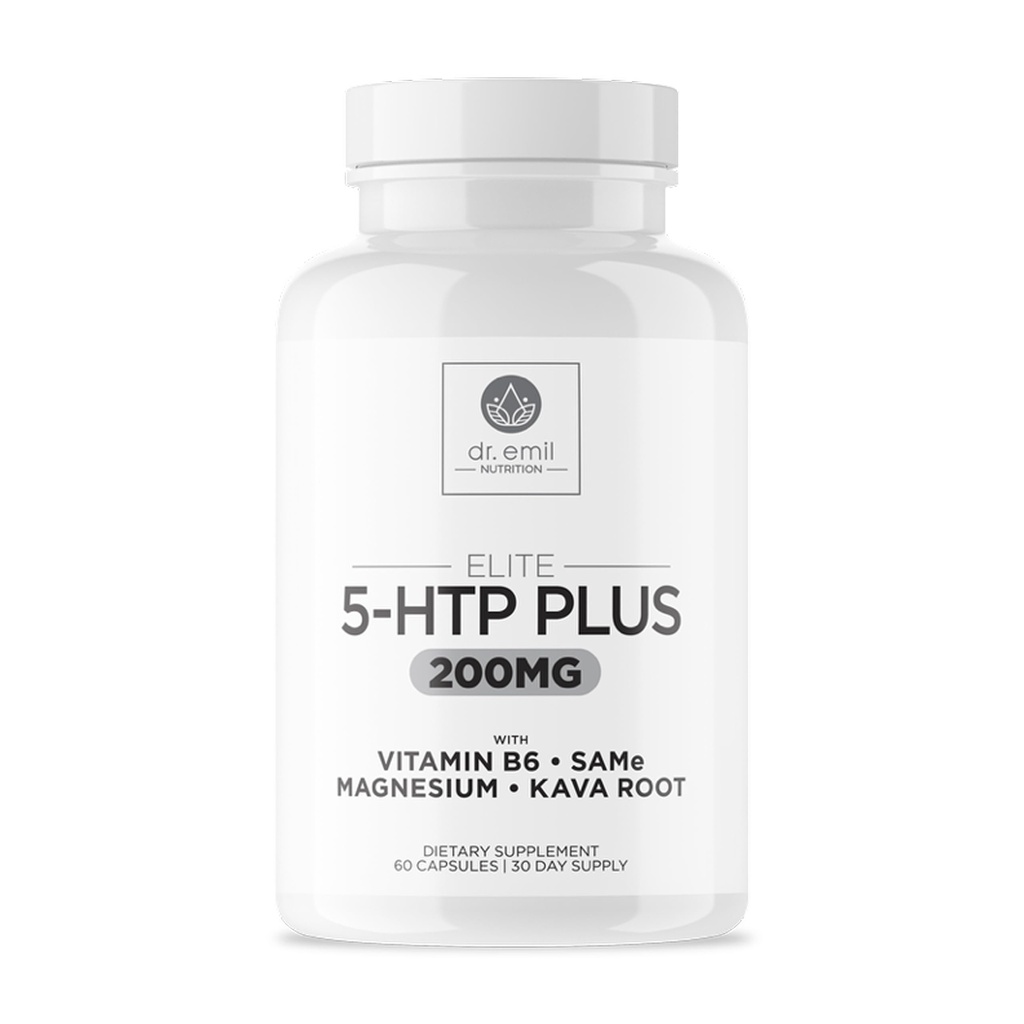 200 MG 5-HTP Elite Kava Root Extract ile, Magnezyum & SAM-e Normal Sağlıklı Uykuyu Korumak ve Bir İyilik Kavramı Yaratmak - 5HTP Supplement with Vitamin B6 - 60 Capsules, 30 Servisler