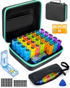 Monthly Pill Organizer 3 Times a Days, Friwole Medicine Organizer Box with Portable Hard Shell and Pill XS, 31 Day Pill Box with Monthly and Weekly Manual (3 Times a Day)