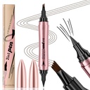 Q710 2in1pen,4-Tip Brow pen&Eyeliner,Dcuble-ended design,wild kaş makyajı,mikroblading kaş pen, su geçirmez,Soft nib, Bir pürüzsüz vuruş ile(2#Dark Brown)