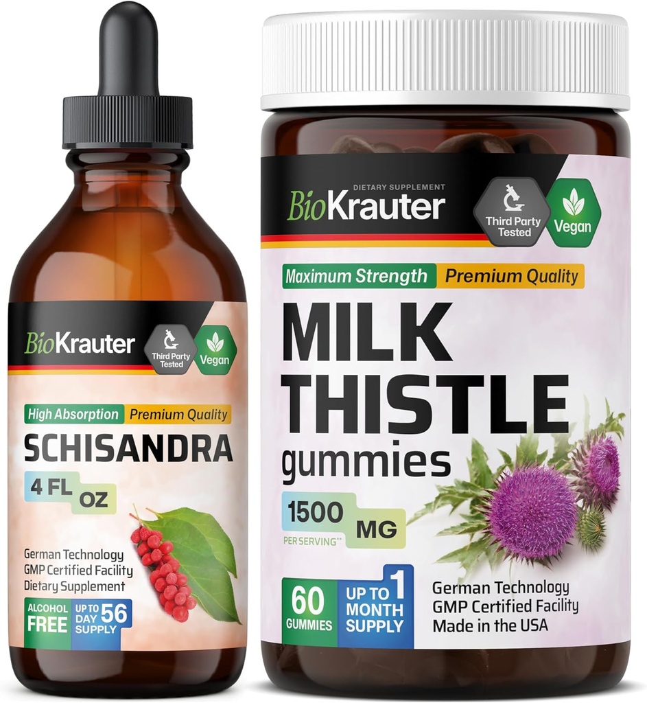 BIO KRAUTER Schisandra Tincture 4 Fl. Oz. & Milk Butle 60 Gummies