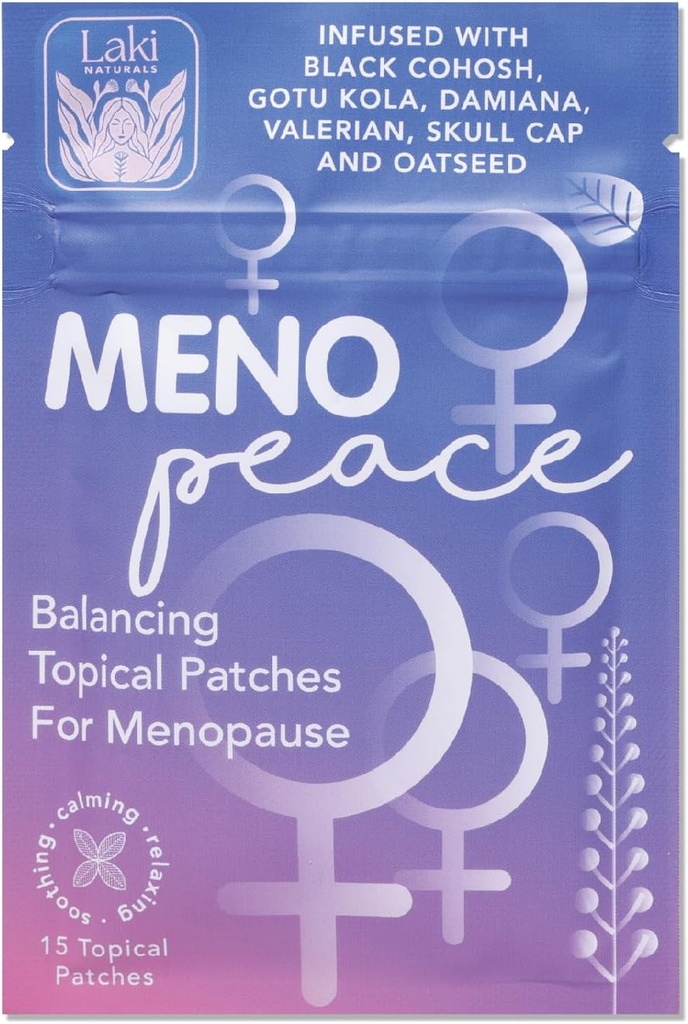 Laki Naturals Meno- Promise Patch (Pazar 15) | Kadınlar Menopause Destek Herbs & Botanicals | Denge Mood & Support Hormonal Değişiklikler
