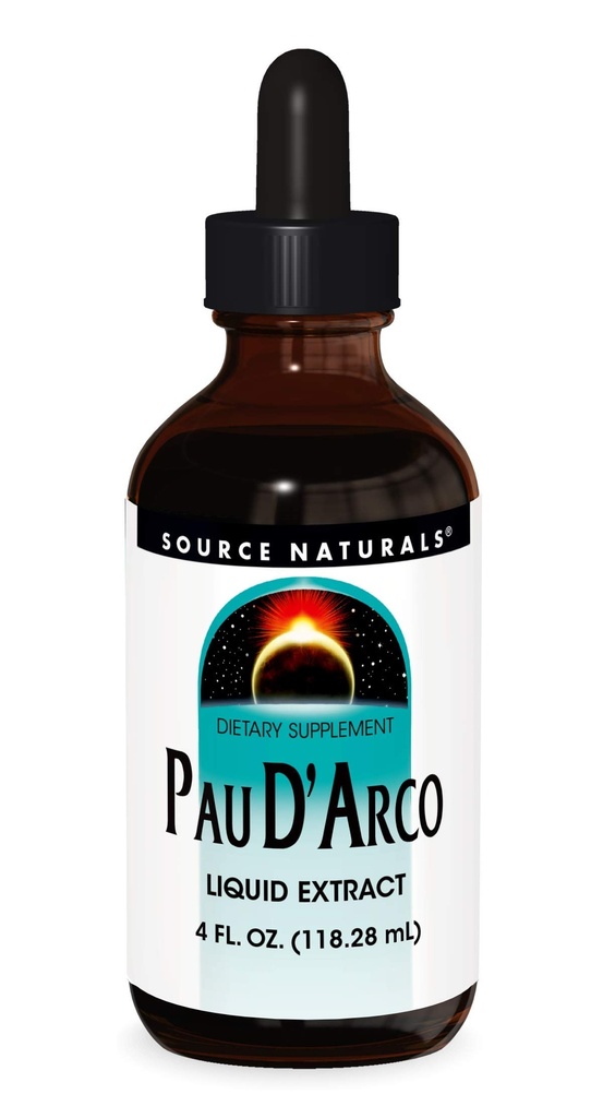 Source Naturals PAU D'Arco Liquid Extract, Support Resriotory Function and The Body's Health Inflammatory Response* | Diyetary Supplement |1 Şişe | 4 Akışkan oz.