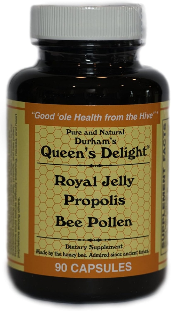 Durham'un Kraliçe'nin Delight (Royal Jelly 1000 mg, Propolis 600 mg, Beepollen 1500 mg) 3 Günlük Capsules
