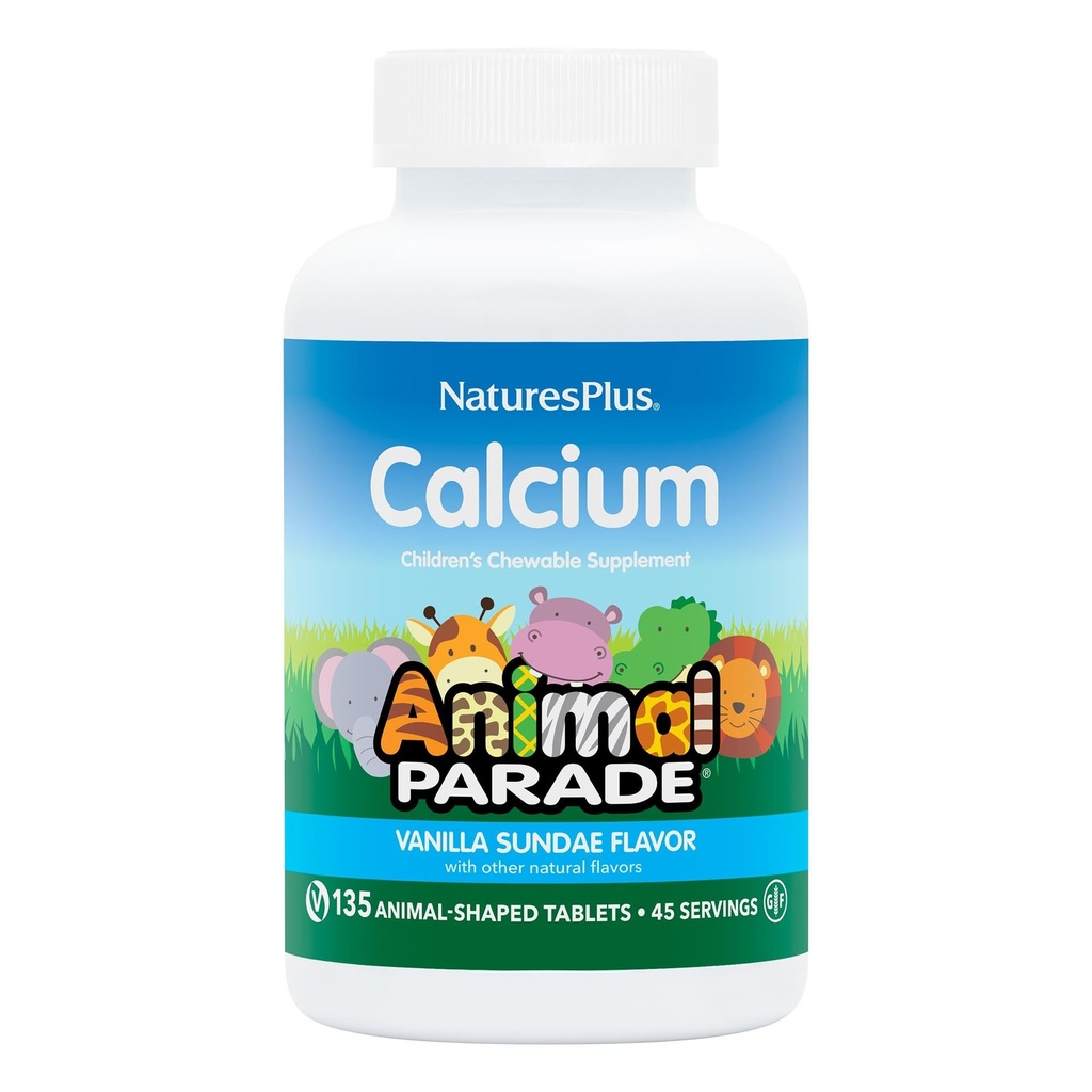 NaturesPlus Animal Paradeuba, Vanilla Sundae Flavor - 90 Animal-Shaped Chewable Tabletler - Sağlıklı Bones - Vegan, Gluten Free - 90 Toplam Hizmetler