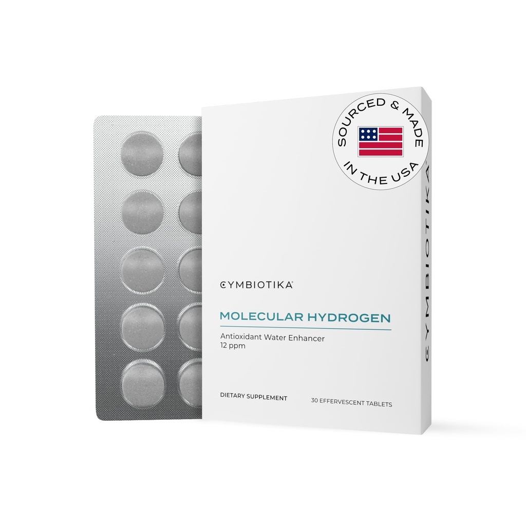 CYMBIOTIKA H2 Moleküler Hidrojen Su Tabletleri Magnezyum, Enerji Boost, Gluten Free, Keto Antioksit, Hızlı Deyim Supplements, Inflammasyon & Stres 30 Tablet, 12 ppm