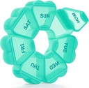 Büyük Haftalık Pill Organizer, Pill Box 7 Gün, KAPENS Günlük Vitamin Vaka Büyük Kapasite Karşılaştırması, Balık Yağı Tamamları için Pill Konteynerleri, Yeşil Yağ Tıp Tamamları, Yeşil