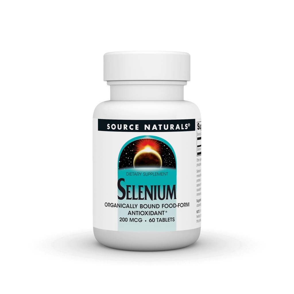 Source Naturals Selenium, Organik olarak Bound Food-Form Antioksi*, 200 mcg - 60 Tablet