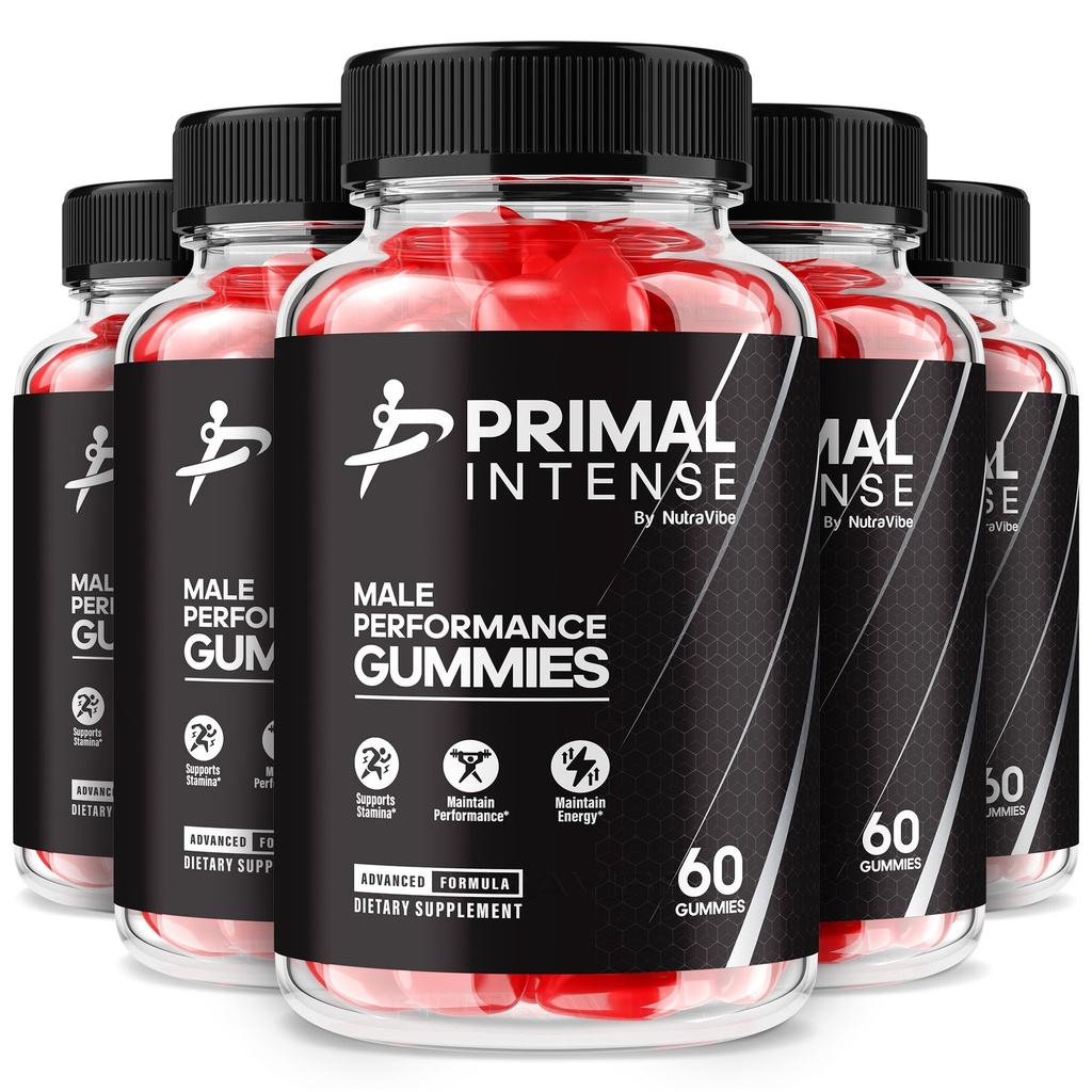 (5 Pack) Primal Intense – Official PrimalIntense Men’s Support Formula for Natural Energy, Stamina & Everyday Performance | Clean, Powerful Formula in Great-Tasting Daily Gummy (300 Gummies)