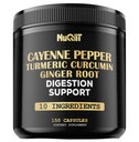Cayenne Pepper Capsules with Turmeric Curcumin Root, Ginger Root, Berberine HCl & More - Support Immune System, Digestion, Joint Health & Heart Health - 150 Capsules