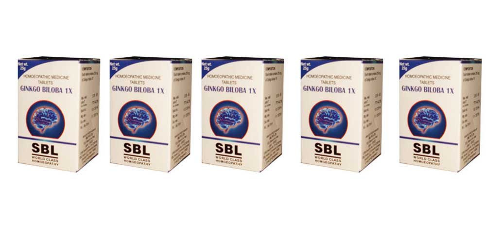 Ginkgo Biloba 1x Tabletler SBL Homeopati - 25g (Pack of 5)