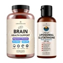 AMANDEAN Premium Beyin Sağlığı Supplement & Liposomal Glutathione Sche. Magnezyum L-Threonate ile Triple Formula, USA-Grown Organic Lion's Mane 6:1 Ekstraksiyon ve Alpha-GPC. Destek Cognition, Focus & Support Cognition, Focus &