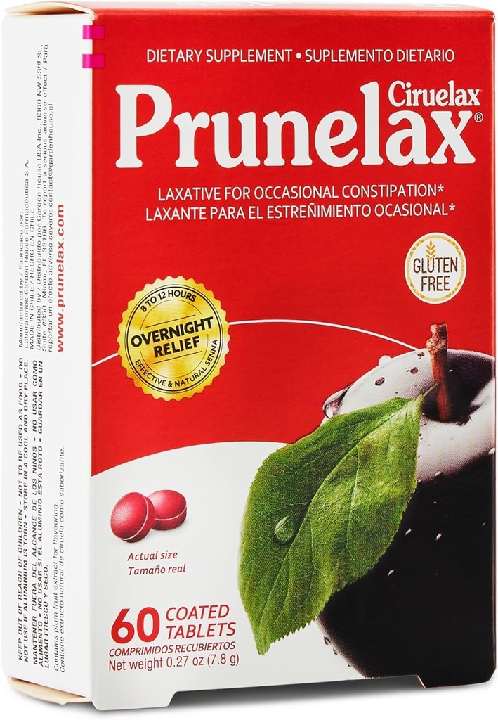 Prunelax Ciruelax Dietary Supplement Minitabs - 60 ct, Pack of 4