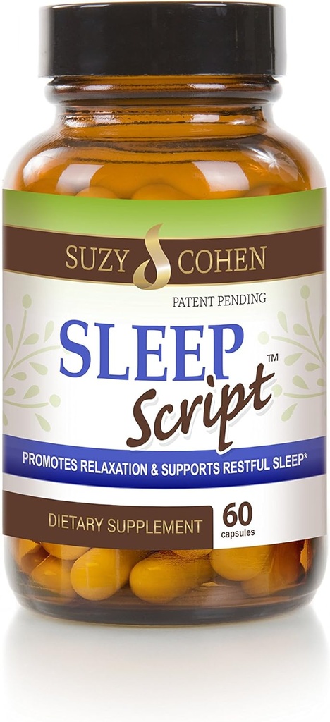 Suzy Cohen Melatonin ile Uyku ve Rahatlama Formülü Mood, Stres ve Uyku Için Yetişkinler için, 5HTP, L-theanine, Passionflower, Lemon Balm ve GABA 60 Capsules.