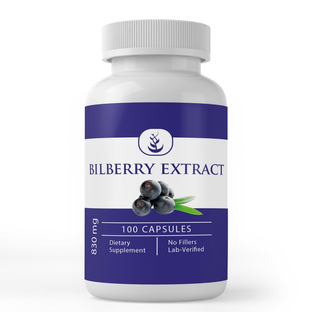 Pure Original Materialss Bilberry Extract, (100 Capsules) Her zaman Pure, Nomixs Or Fillers, Lab TY