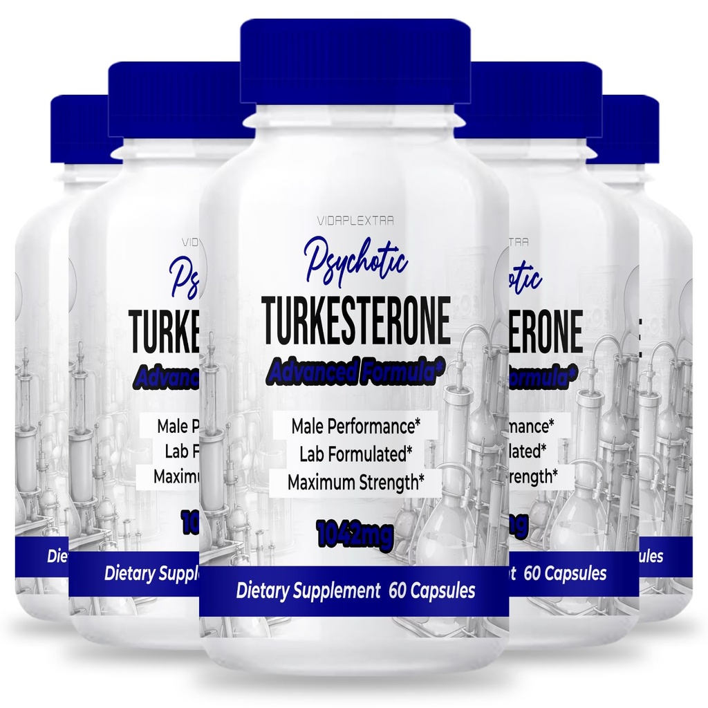 Psychotic Turkesterone - Psychotic Turkesterone Mens Capsules (5 Pack, 300 Capsules)