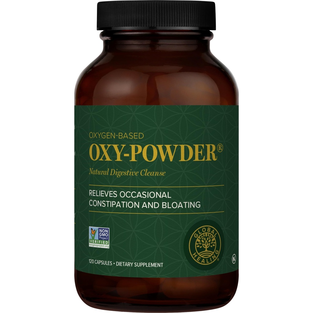 Global Healing Center Oxy-Powder Oksijen Esaslı Güvenli ve Doğal Kolon Temizleyici ve Occasional Constipation (120 Capsules)(Pazarlama değişebilir)