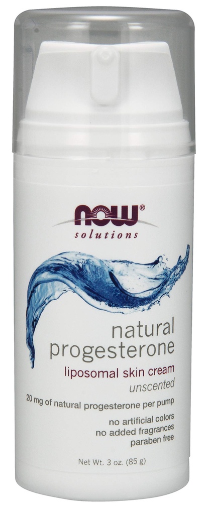 Now Foods Progesterone Cream Unscented 20 mg - 3 oz with Wild Yam Extract