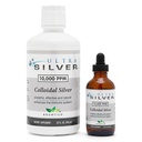 Ultra Silver® Colloidal Silver | 10.000 PPM, 32 Oz (946mL) | Mineral Tamam | Gerçek Colloidal Silver - 4 oz Dropper Şişe (Empty) Dispensing için dahil!