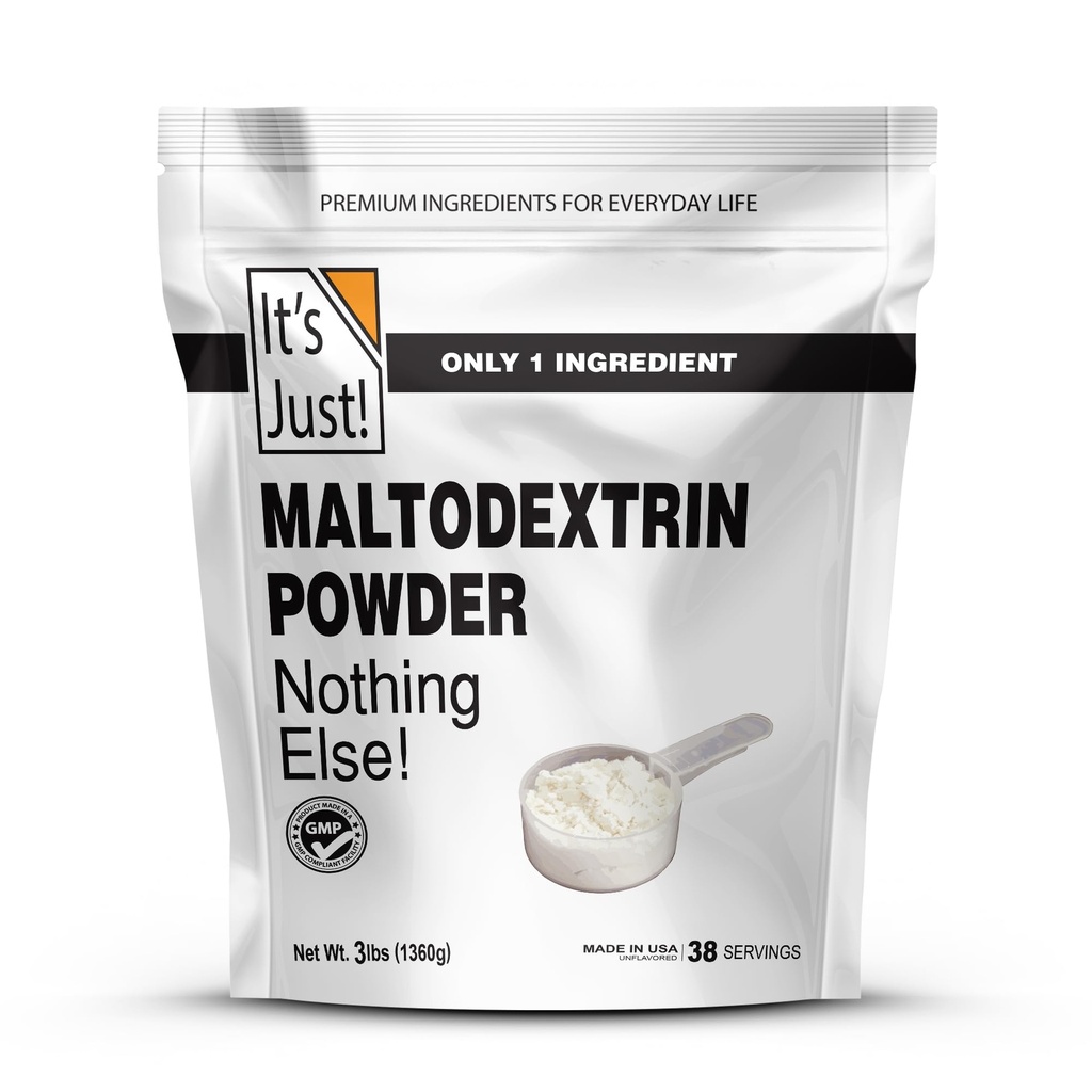 Sadece! - Mass Winer Toz,% 100 Maltodextrin (Complex Carbohidratlar), Sustained Energy, Hızlı Aborpsiyon, Non-GMO, Easy Add to Any Protein Shake, 3lbs / 38 Hizmetler