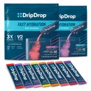 DripDrop Hydration - Electrolyte Toz Paketleri - Watermelon, Berry, Lemon, Orange, Meyveli, Grape, Strawberry Lemonade, Cherry - 64 Kont