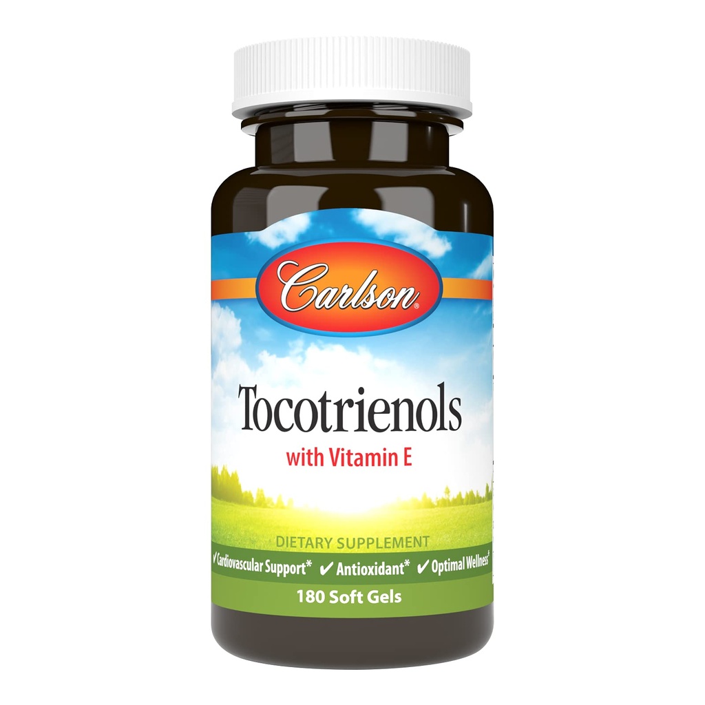Carlson - Tocotrienols, 40 mg, Doğal Kaynak Vitamini E, Gamma, Alpha, Delta, Beta, Sustainable Sourced, 180 Softgels