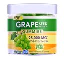 Grape Tohumu Gummies | Grape Tohum Yağı 25.000 50x Orijinal | >% 95 Polyols | #1 Grape Tohumları ABD'de | Sugar Free Vegan | Grape Flavor 60 ct
