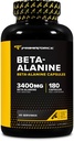 Primaforce Beta Alanine Capsules 3,400 mg, 180 Capsules (45 Hizmet) - Potent Beta-Alanine Supplement