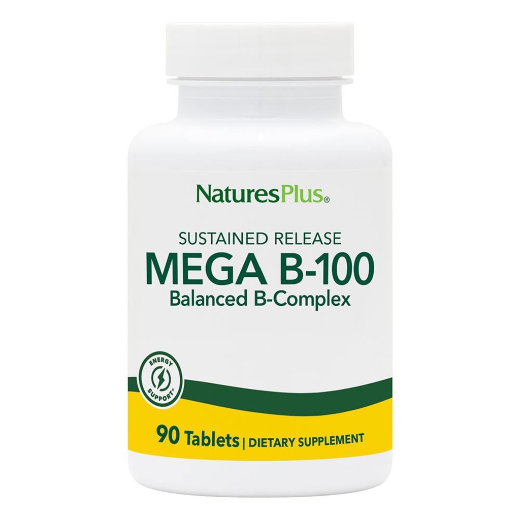 Doğalar Plus Mega B-100 Kompleksi - 90 Sustained Release Vejetaryen Tabletler - Enerji & Beyin Takdirleri - Gluten Ücretsiz - 90 Hizmetler